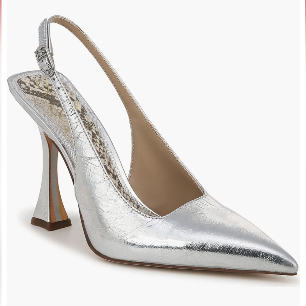 Sam Edelman Odette Slingback Pointed Toe Pump - Silver